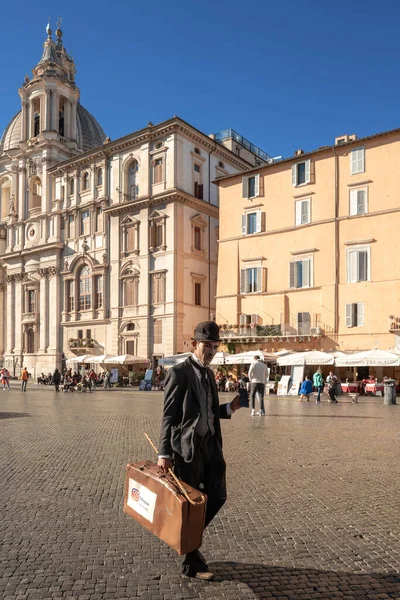 Roma Talya Kasım 2022 Piazza Navona Sokak Sanatçısı — Stok fotoğraf