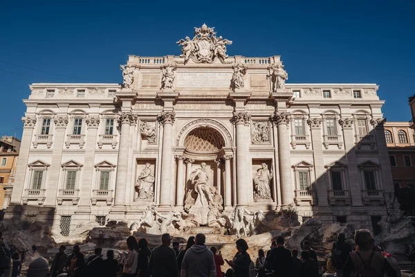 Róma Olaszország 2022 November Híres Trevi Szökőkút Gyönyörű Építészete — Stock Fotó