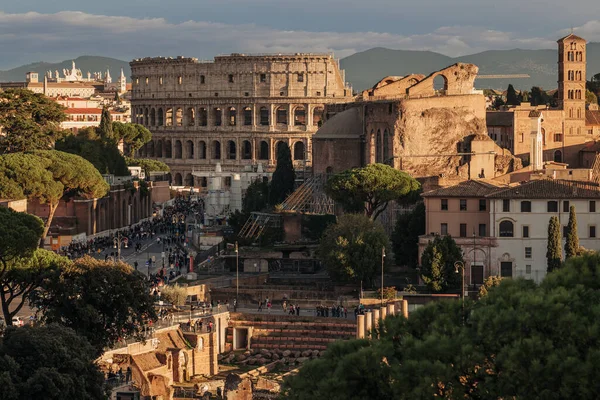 Rzym Włochy Listopad 2022 Piękna Architektura Rzymskiej Areny Koloseum — Zdjęcie stockowe