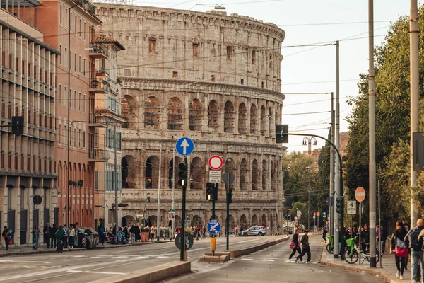 Rzym Włochy Listopad 2022 Piękna Architektura Rzymskiej Areny Koloseum — Zdjęcie stockowe