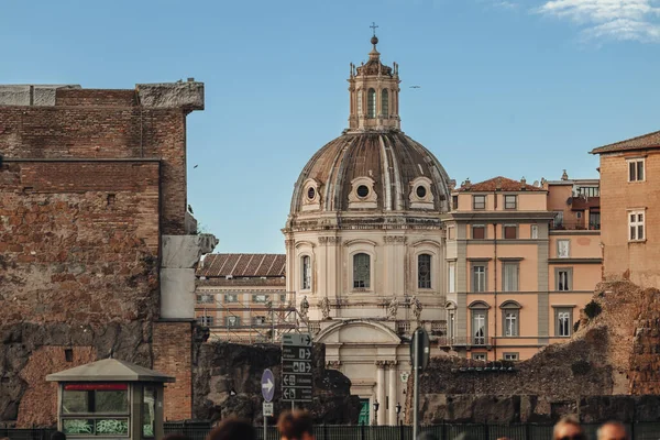 Róma Olaszország 2022 November Gyönyörű Ikonikus Építészet Templom Kupolák Városban — Stock Fotó
