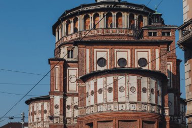 Milano, İtalya - Mart 2023: Santa MAria delle Grazie Kilisesi