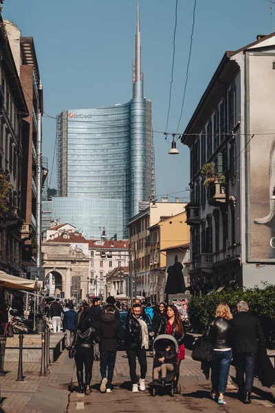 Milano Italië Maart 2023 Corso Como Gae Aulenti Gebouwen — Stockfoto