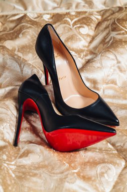 Milan, İtalya - Nisan 2023: İkonik ayakkabılar Louboutin modeli Kate 120