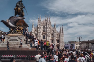 Milan, İtalya - Haziran 2023: Silvio Berlusconi 'nin Milano Katedrali, Duomo' da devlet cenazesi