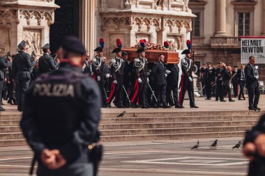 Milan, Italy - June 2023: The state funeral of Silvio Berlusconi at the Milan Cathedral, Duomo clipart