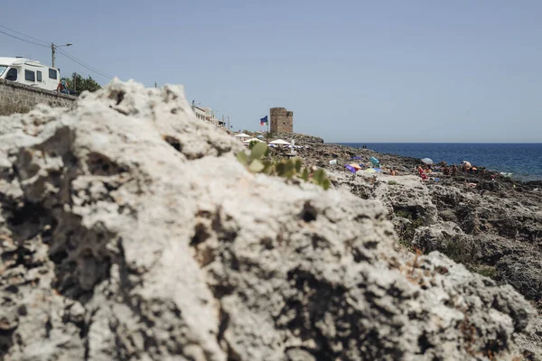 Marina Serra Włochy Lipiec 2023 Dzikie Piękne Wybrzeże Apulii — Zdjęcie stockowe