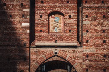 Milan, İtalya - Ekim 2023: Castello Sforzesco 'nun muhteşem mimarisi