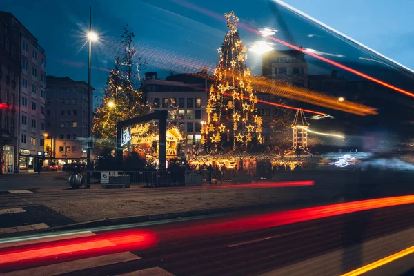 Luxembourg Desember 2023 Lysdekorasjoner Winterlights Julemarkedene Byen – stockfoto