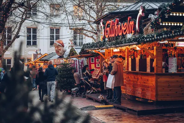 Lüksemburg Şehri Aralık 2023 Kentteki Noel Pazarları — Stok fotoğraf