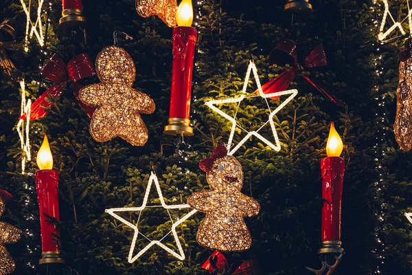 Luxembourg City December 2023 Διακόσμηση Των Φώτων Στις Χριστουγεννιάτικες Αγορές Εικόνα Αρχείου