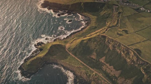 Top Sun Rural Lands Aerial Nobody Nature Landscape Ocean Cliff — Stock Photo, Image