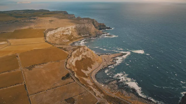 Napfarmok Ocean Cliff Shore Antennánál Senki Természet Táj Őszi Vidéki — Stock Fotó