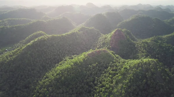 Filipiny Anteny Wzgórza Światło Słoneczne Nad Pasmami Górskimi Niesamowita Przyroda — Zdjęcie stockowe