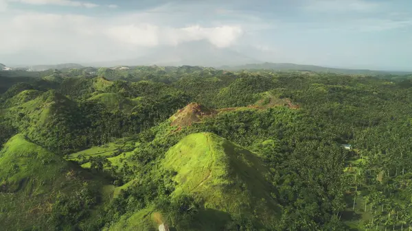 Εναέρια Φιλιππίνες Λόφο Τοπίο Κανείς Άγρια Φύση Πράσινο Τροπικό Δάσος — Φωτογραφία Αρχείου