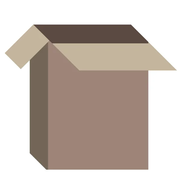 Longue Boîte Ouverte Carton Pour Déplacer Envoyer Colis Bureau Poste — Image vectorielle