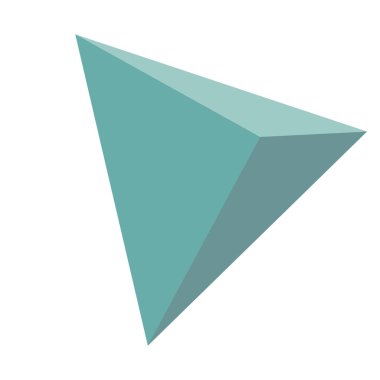 Yeşil renkli hacimsel çokgen, beyaz arkaplanda izole nesne, vektör illüstrasyonu, matematiksel figür, ep