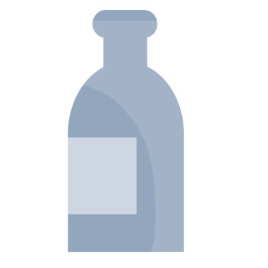 black plastic bottle, flat, isolated object on a white background, vector illustration, eps