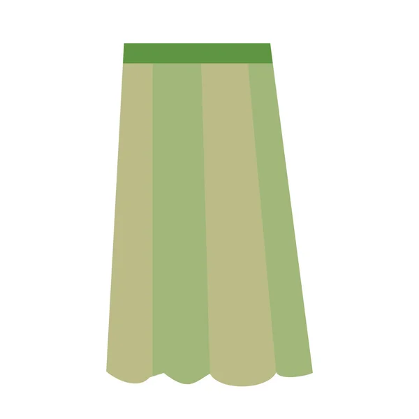 Plochá Zelená Trendy Sukně Izolovaný Objekt Bílém Pozadí Vektorová Ilustrace Royalty Free Stock Vektory