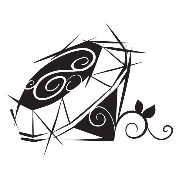 Logo Gestileerde Diamant Met Een Licht Met Een Blad Geïsoleerd — Stockvector