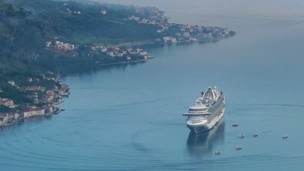 Výletní Lodi Zálivu Kotor Černá Hora — Stock video