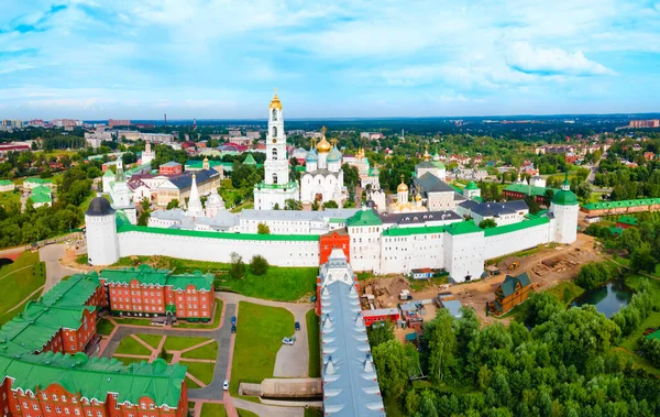 Klasztor Sergiusza Trójcy Ławry Panoramiczny Widok Lotu Ptaka Miasto Sergijew — Zdjęcie stockowe