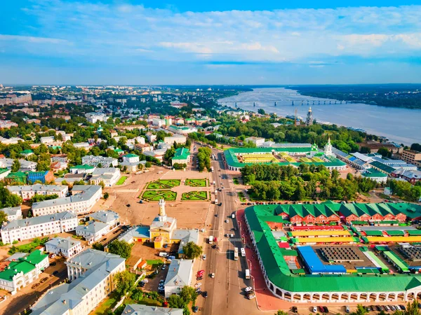 Plaza Susaninskaya Vista Panorámica Aérea Del Río Volga Ciudad Kostroma —  Fotos de Stock