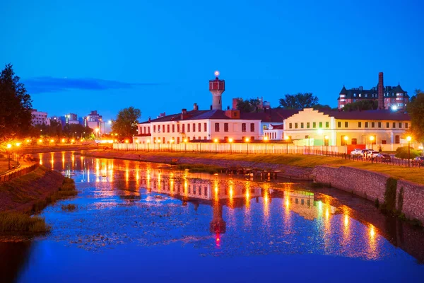 Iwanowo Stadtzentrum Und Fluss Uwod Der Nacht Ivanovo Ist Ein — Stockfoto