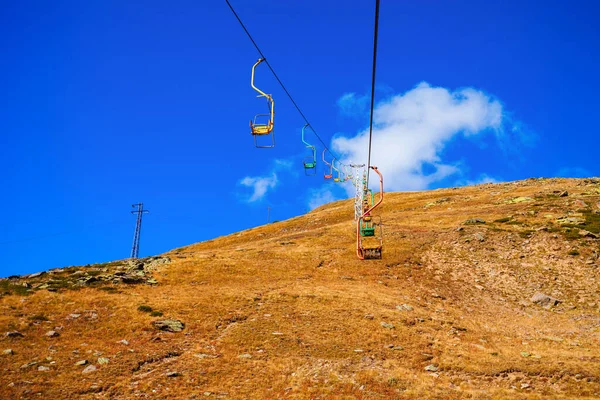 Téléphérique Sur Montagne Cheget Qui Trouve Face Mont Elbrus Dans — Photo