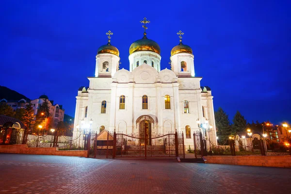 Christ Saviour Spassky Cathedral Pyatigorsk Night Pyatigorsk Spa City Caucasian — Stock Photo, Image