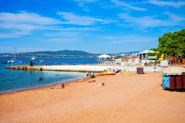 Gelendzhik Russia Ottobre 2020 Spiaggia Della Città Gelenjik Con Sabbia — Foto Stock