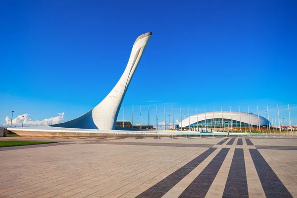 Sochi Rússia Outubro 2020 Bowl Olympic Flame Firebird Bolshoy Ice — Fotografia de Stock