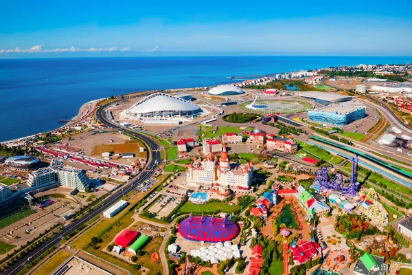 Parque Olímpico Sochi Vista Panorâmica Aérea Parque Foi Construído Para — Fotografia de Stock