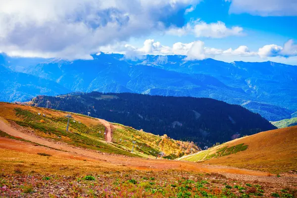 Kaukaz Panoramiczny Widok Punktu Widokowego Rose Peak Rosa Peak Roza — Zdjęcie stockowe