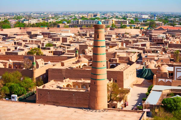 Islam Khodja Minaret Itchan Kala Walled Inner Town City Khiva — Stock Photo, Image