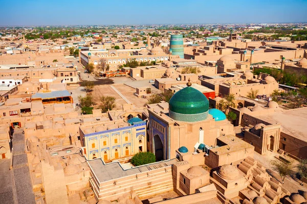 Pakhlavan Makhmoud Mausoleum Aerial Panoramic View Ichan Kala Ancient Walled — Stock Photo, Image