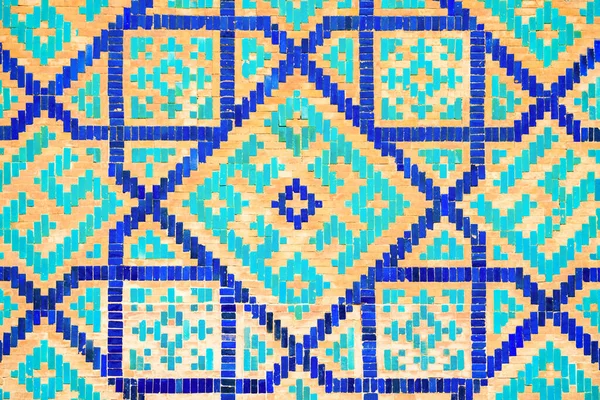 Regisztán Mozaik Minta Tervezési Háttér Kerámia Csempe Registan Madrasah Samarkand — Stock Fotó