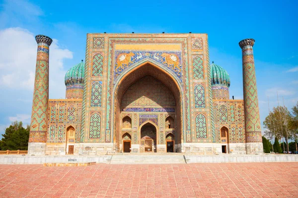 Registan Sher Dor Madrasa Een Deel Van Oude Stad Samarkand — Stockfoto
