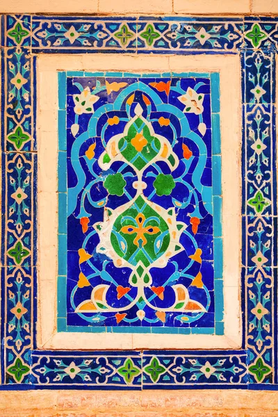 Registan Mosaic Pattern Design Background Ceramic Tiles Registan Madrasah Samarkand — Photo