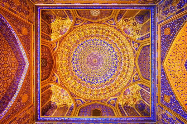 Samarcanda Uzbekistán Abril 2021 Registan Tilya Kori Madrasah Mosaic Pattern —  Fotos de Stock
