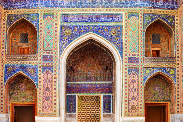 Padrão Mosaico Fundo Projeto Registan Telhas Cerâmicas Madrasah Registan Cidade — Fotografia de Stock