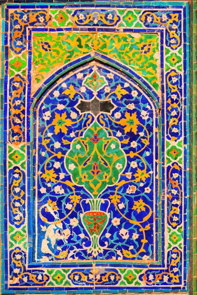 Дизайн Мозаики Регистан Фон Керамической Плитки Медресе Регистан Самарканд Узбекистан — стоковое фото
