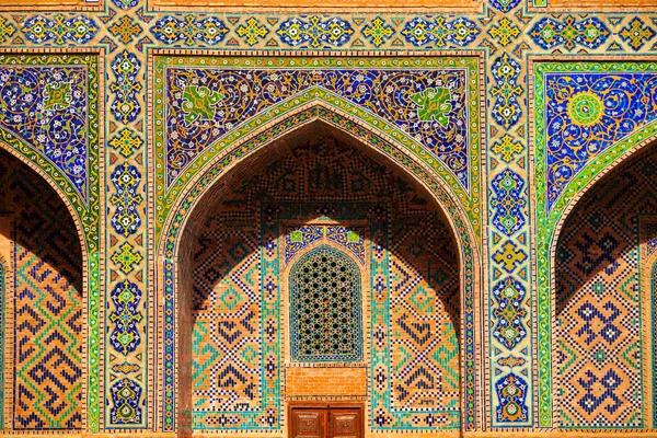 Registan Mosaik Mönster Design Bakgrund Keramiska Plattor Registan Madrasah Samarkand — Stockfoto