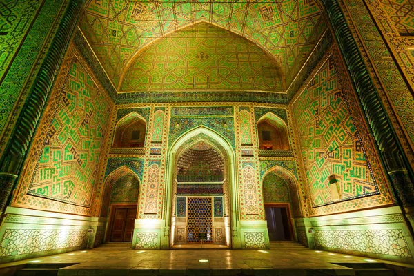 Registan Mosaik Mönster Design Bakgrund Keramiska Plattor Registan Madrasah Samarkand — Stockfoto