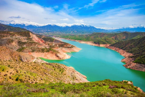 stock image Lake Hisorak is a water reservoir near Shahrisabz city in Uzbekistan