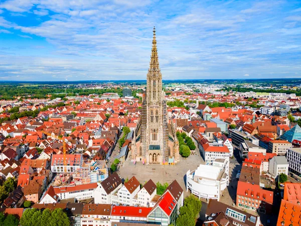 Ulm Minster Ulmer Munster Cathedral 파노라마 울름에 위치한 그것은 세계에서 — 스톡 사진