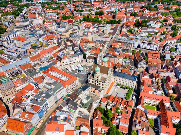 Augsburg Old Town Aerial Panoramic View Augsburg City Swabia Bavaria Stock Image