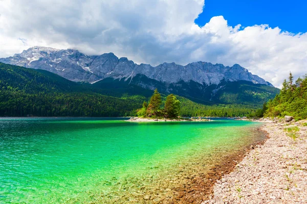 stock image Eibsee lake near Garmisch-Partenkirchen town in Bavaria, Germany