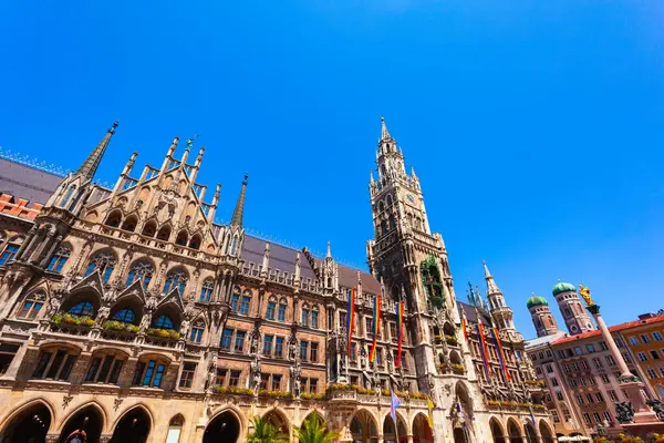 New Town Hall Neues Rathaus Located Marienplatz Mary Square Central — Stock Photo, Image