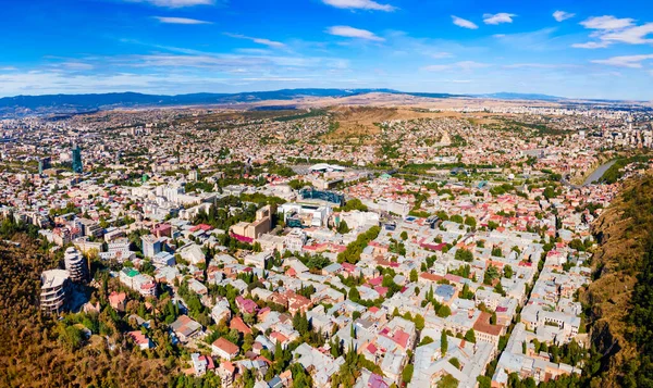 Tbilisi Old Town Aerial Panoramic View Tbilisi Capital Largest City — Stock Photo, Image